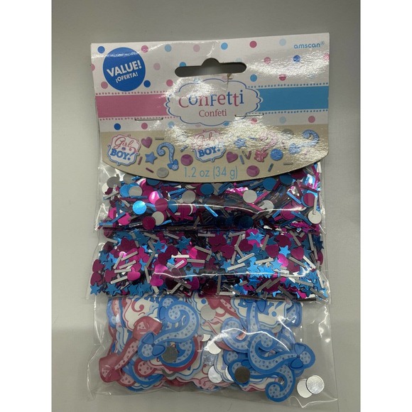 Baby Shower Girl or Boy Confetti Value Pack 2 Packs Gender Reveal PARTY - Picture 4 of 8